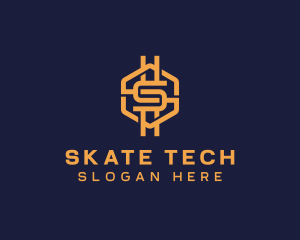 Cryptocurrency Tech Letter S logo design