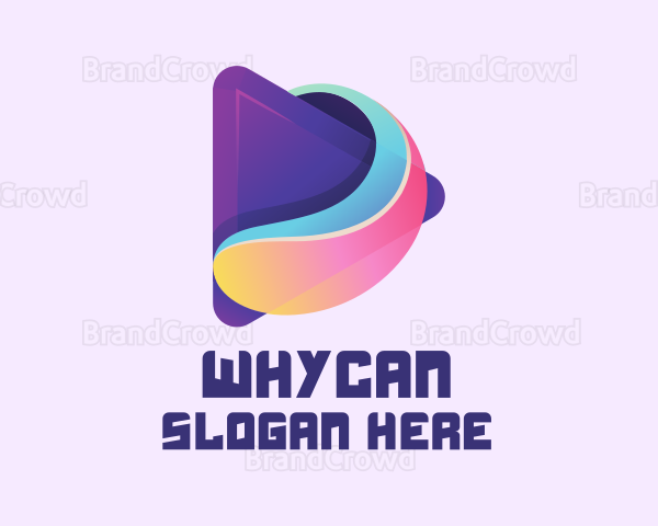 Colorful Media Play Button Logo