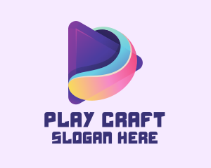 Colorful Media Play Button logo design