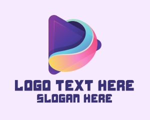 Recording Studio - Colorful Media Play Button logo design