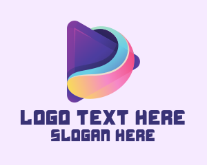 Colorful Media Play Button Logo