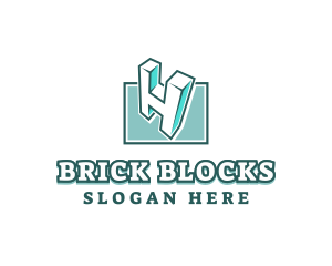 Blocks - Construction Geometry Letter H logo design