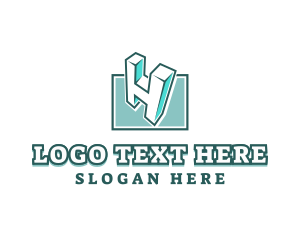 Startup - Construction Geometry Letter H logo design