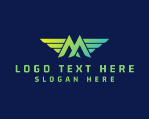 Distribution - Modern Gradient Wing Letter M logo design