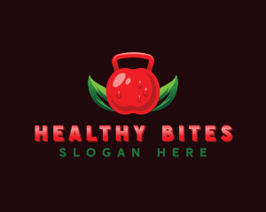 Kettlebell Apple Fitness logo design