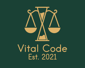 Constitution - Justice Scale Time logo design