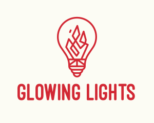 Campfire Light Bulb  logo design