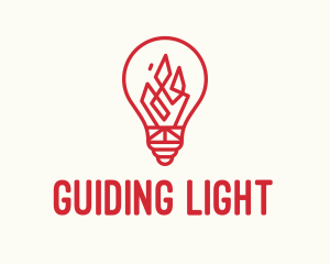 Campfire Light Bulb  logo design