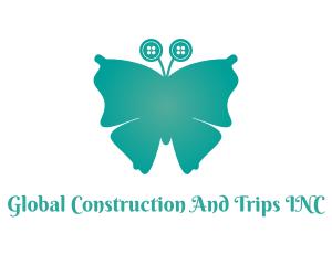 Tailoring - Teal Button Butterfly logo design