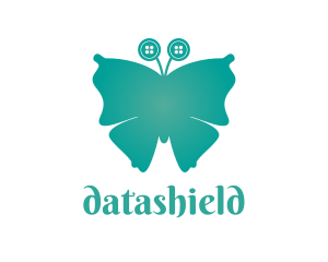 Sew - Teal Button Butterfly logo design