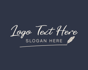 Writer - Writer Feather Pen Wordmark logo design