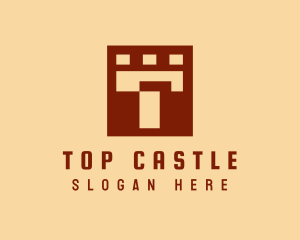 Brown Turret Castle Fort logo design