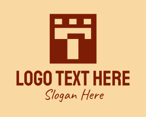 Turret - Brown Turret Letter T logo design