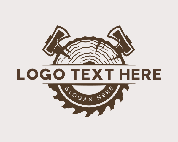 Refurbish - Sawmill Axe Woodcutting logo design