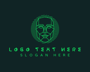 Geometric - Cyber Hacker Mask logo design