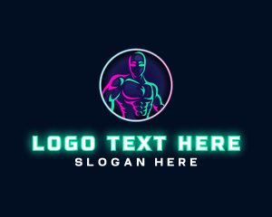 Streamer - Neon Gym Fitness logo design