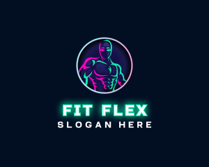 Fitness - Neon Gym Fitness logo design