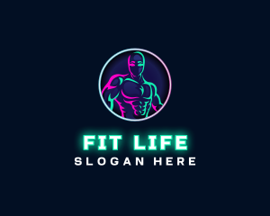 Fitness - Neon Gym Fitness logo design