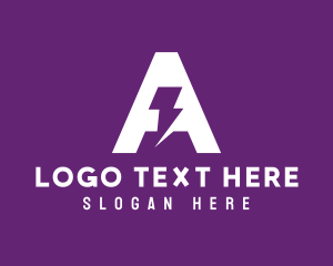 Voltage - Letter A Thunder logo design