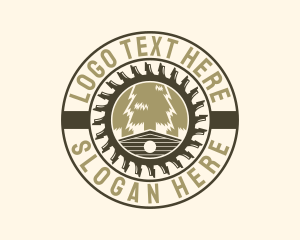 Saw - Pine Wood Cabin logo design