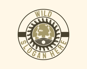Lumber - Pine Wood Cabin logo design