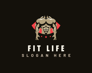 Muscle Fitness Bodybuilder logo design