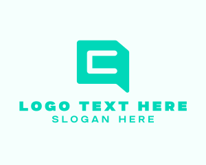 Conversation - Digital Chat Letter C logo design