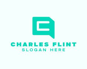 Digital Chat Letter C logo design