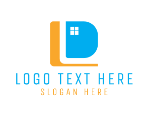 Home - House Window Letter D logo design