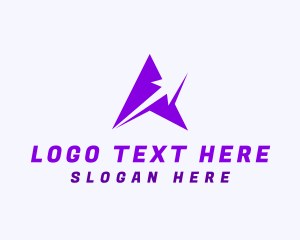 Violet - Arrow Pointer Letter A logo design