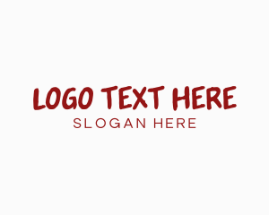 Paint - Red Texture Wordmark logo design