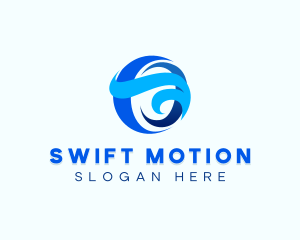 Swoosh Sphere Wave logo design