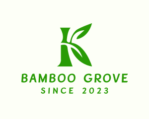 Bamboo - Bamboo Leaf Letter K logo design