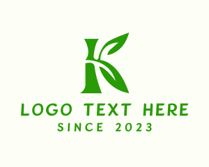 Bamboo - Bamboo Leaf Letter K logo design