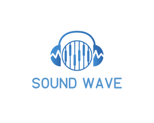 Wave Headphone Equalizer logo design