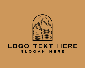 River - Mountain Peak Hiking logo design