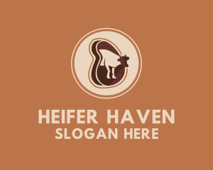 Heifer - Beef Meat Steakhouse logo design