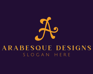 Blue Cursive A logo design