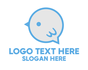 Message - Baby Bird Speech Bubble logo design