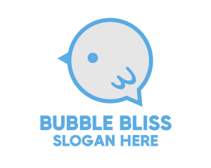 Baby Bird Speech Bubble logo design