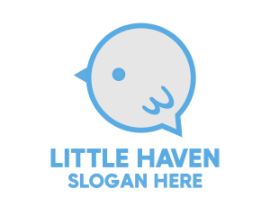 Little - Baby Bird Speech Bubble logo design
