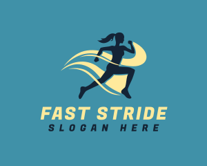 Run - Athletic Woman Run logo design