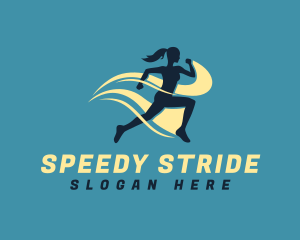 Sprinter - Athletic Woman Run logo design