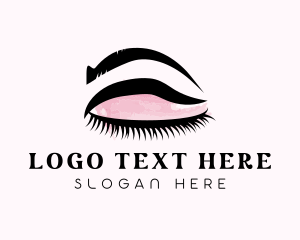 Eyelash Extension - Eye Makeup Glam logo design