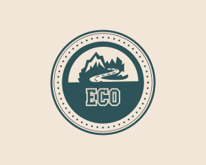 Mountain Climbing - Mountain Road Badge logo design