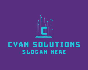 Cyan - Cyber Circuit App logo design