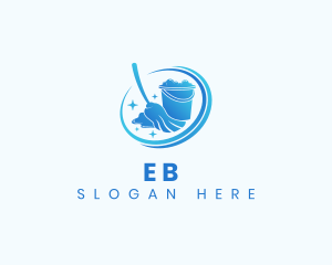 Sanitation - Cleaning Mop Housekeeping logo design