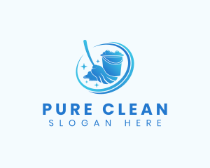 Cleaning Mop Housekeeping logo design