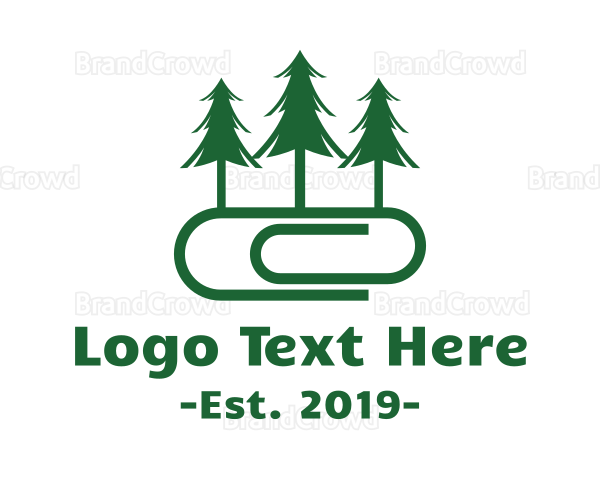 Pine Trees Paperclip Logo