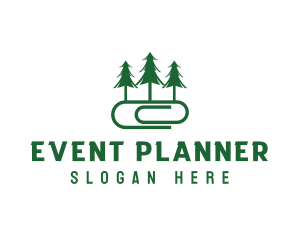 Arborist - Pine Tree Paperclip logo design